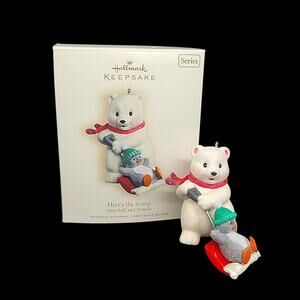 2007 Hallmark Flocked Snowball and Tuxedo Here's The Scoop Christmas Ornament